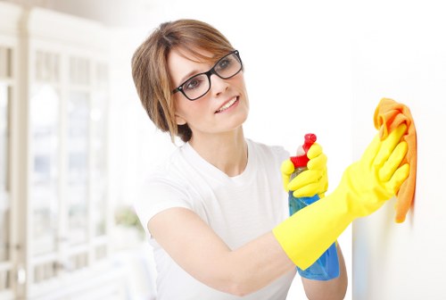 Risk assessment being carried out before carpet cleaning begins