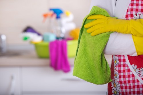 Technician reviewing a cleaning booking and service details